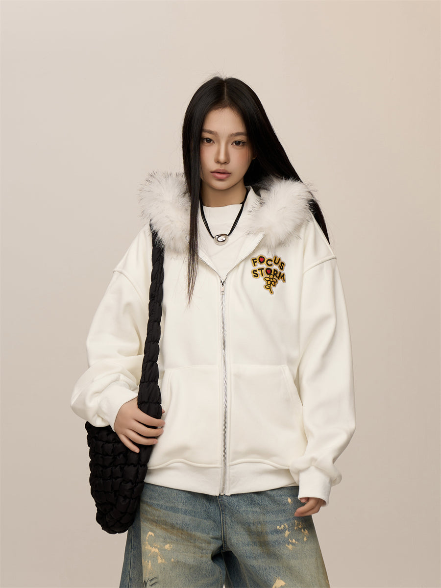 Retro Stitch Casual Zip Jacket