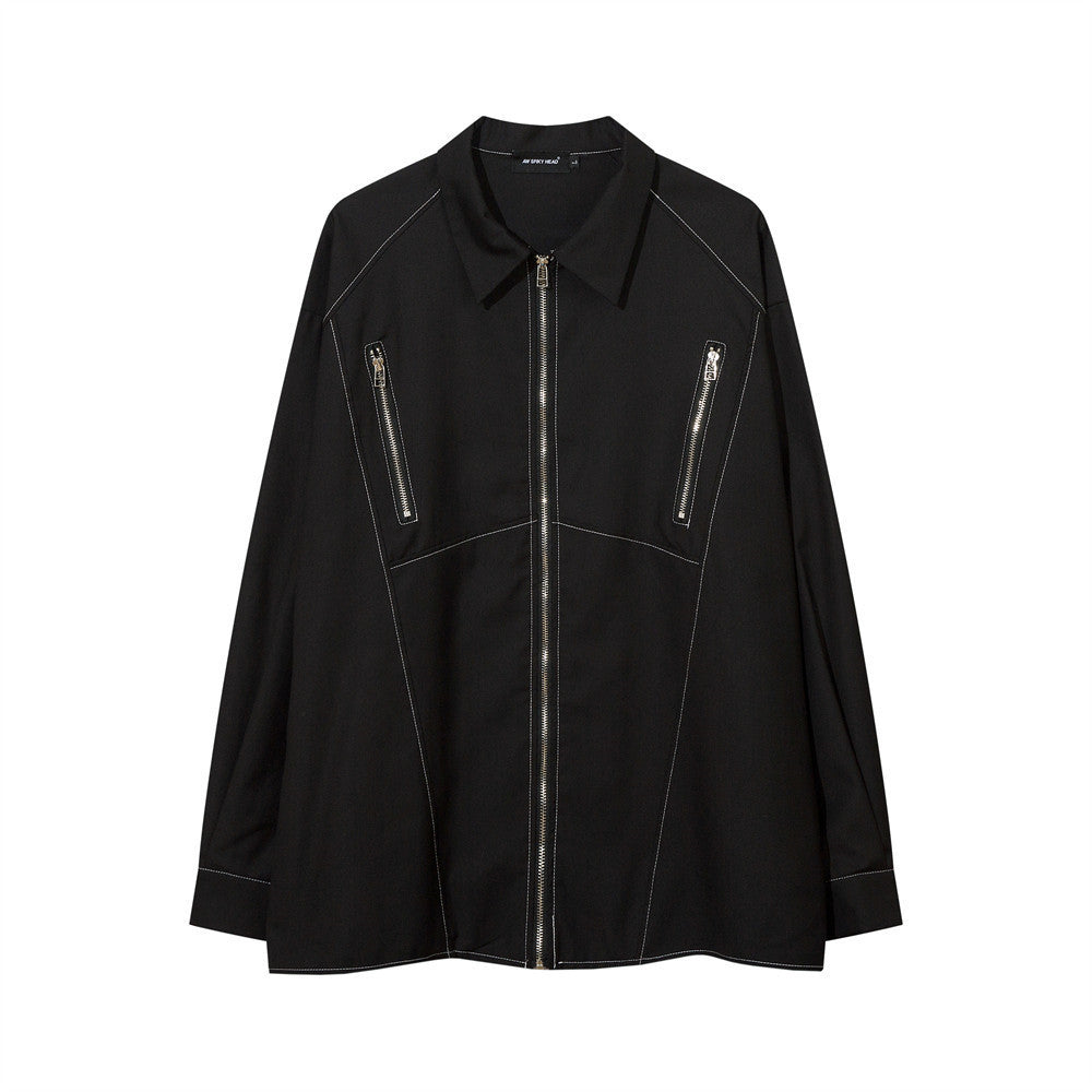 Empire Collar Luxe Shirt Coat