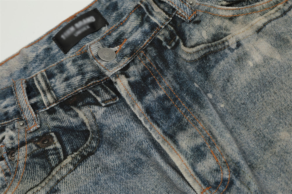 InkFlux Artistic Splash-Paint Men’s Denim Jeans