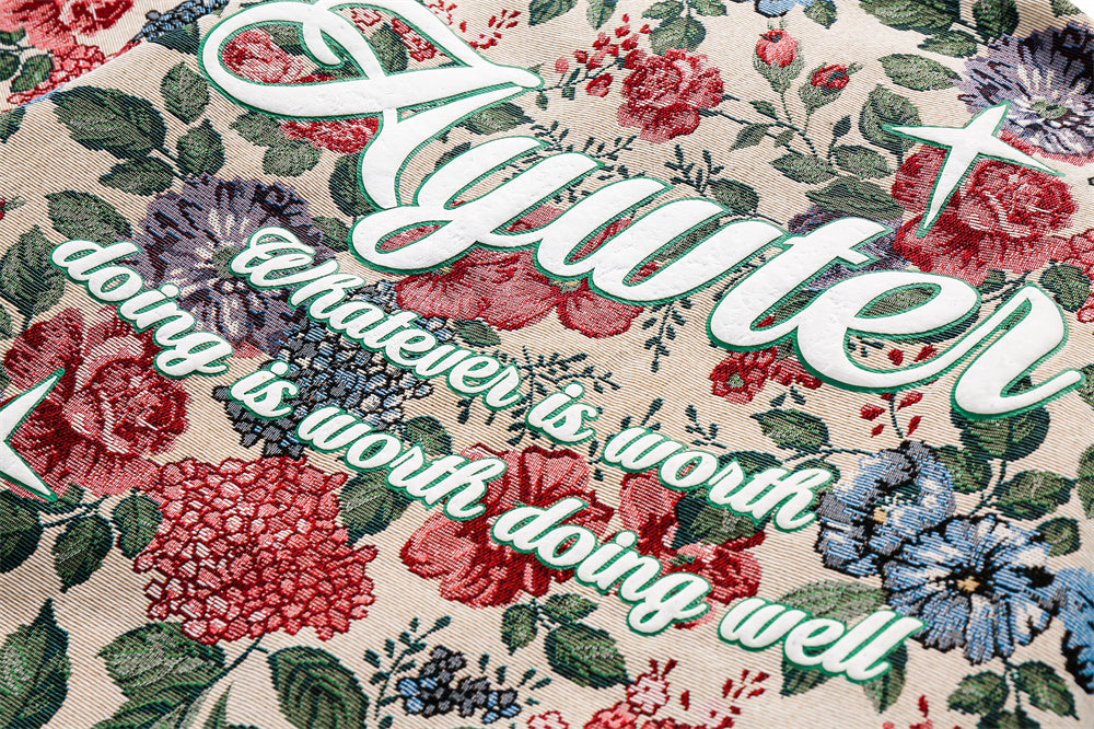 American Retro Yarn-Dyed Floral Baggy Jacket