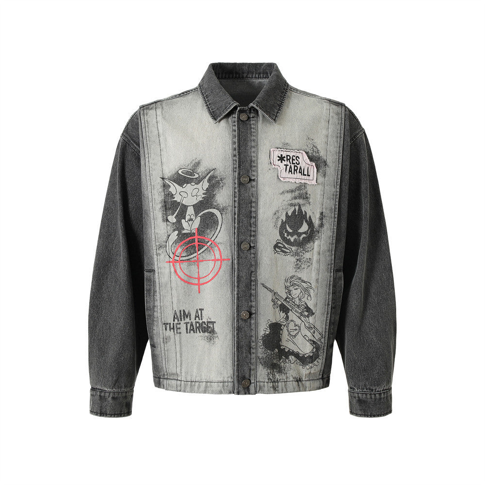 Demon Punk Gradient Denim Jacket