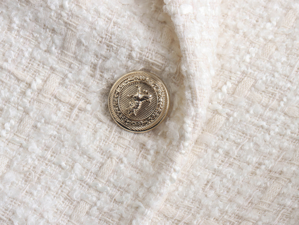 New European And American Women's Textured Double-breasted Blazer