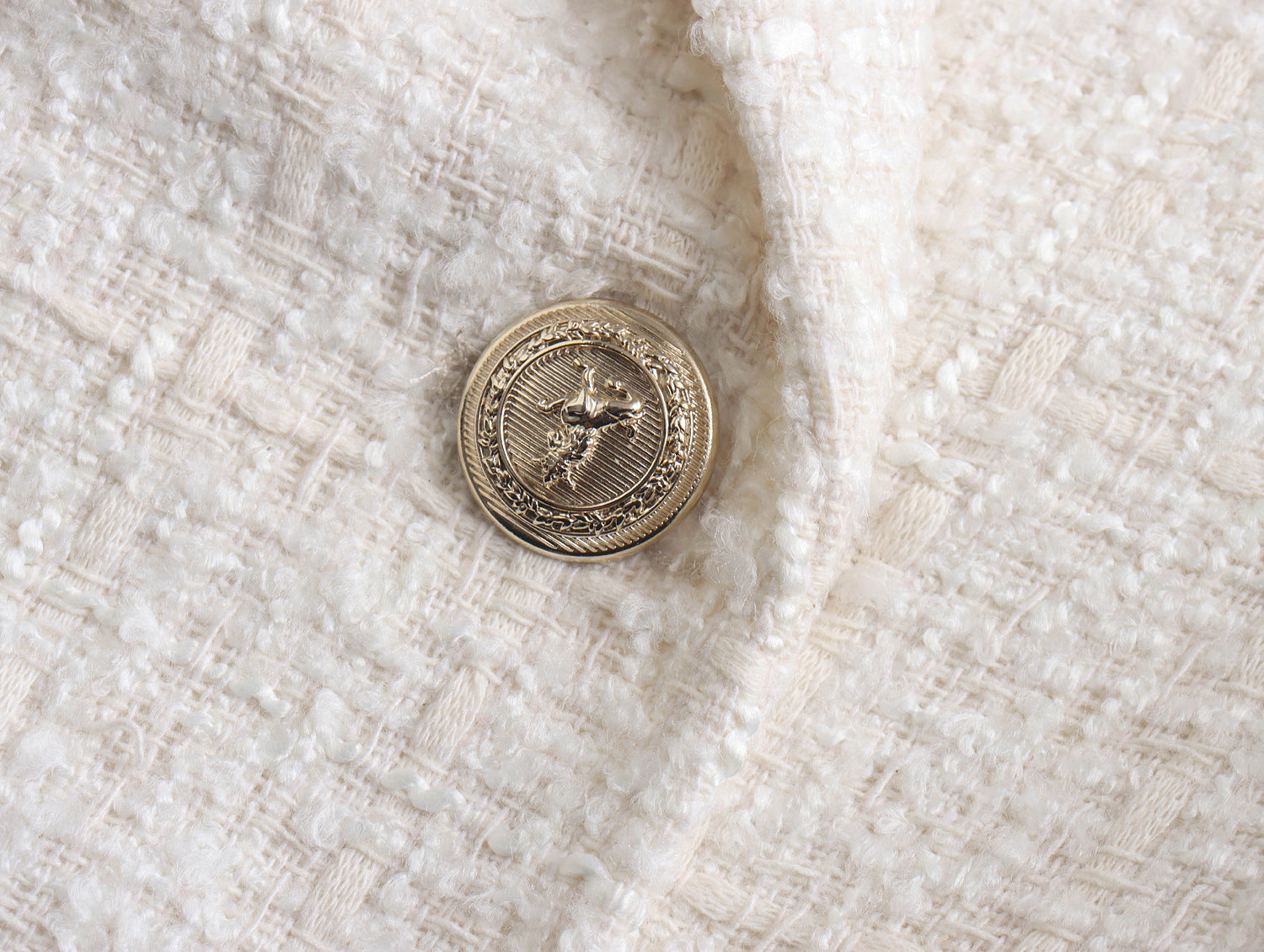 New European And American Women's Textured Double-breasted Blazer