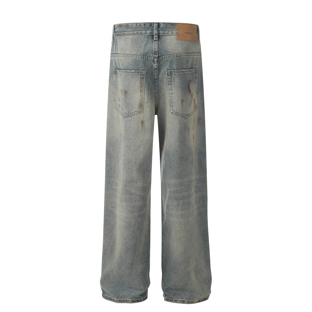 American-Style Distressed Washed Jeans