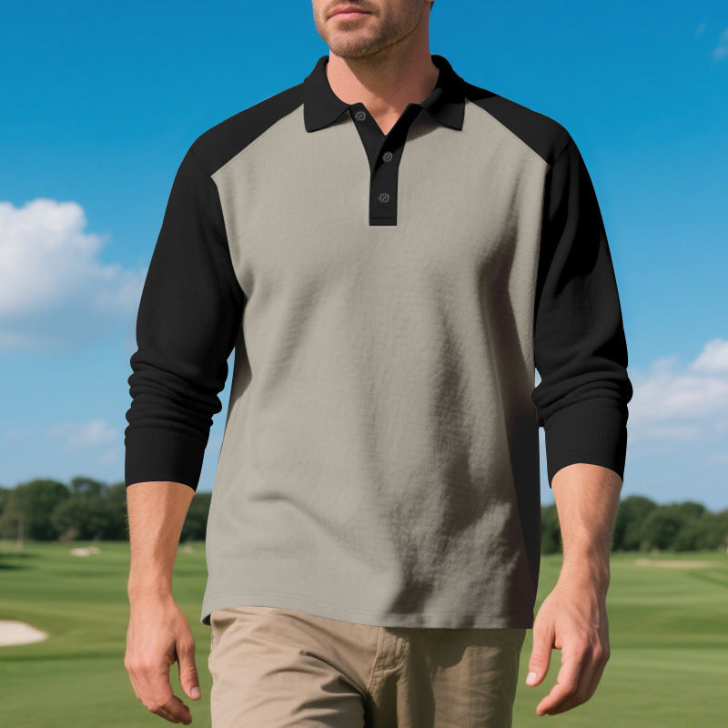 Lapel Long Sleeve Golf Shirt