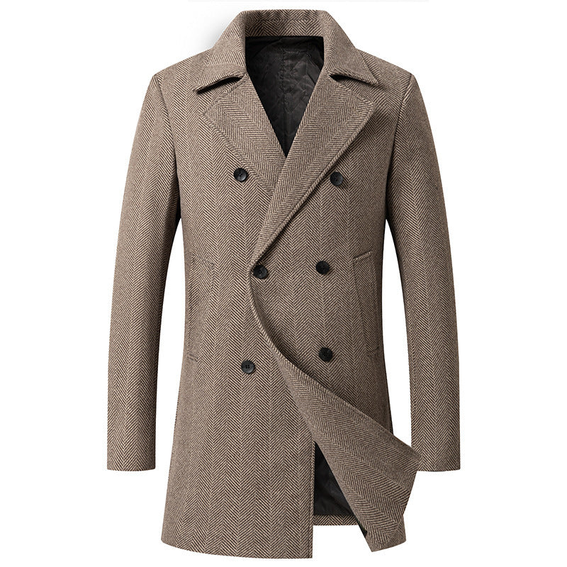 Men’s Check Wool Coat