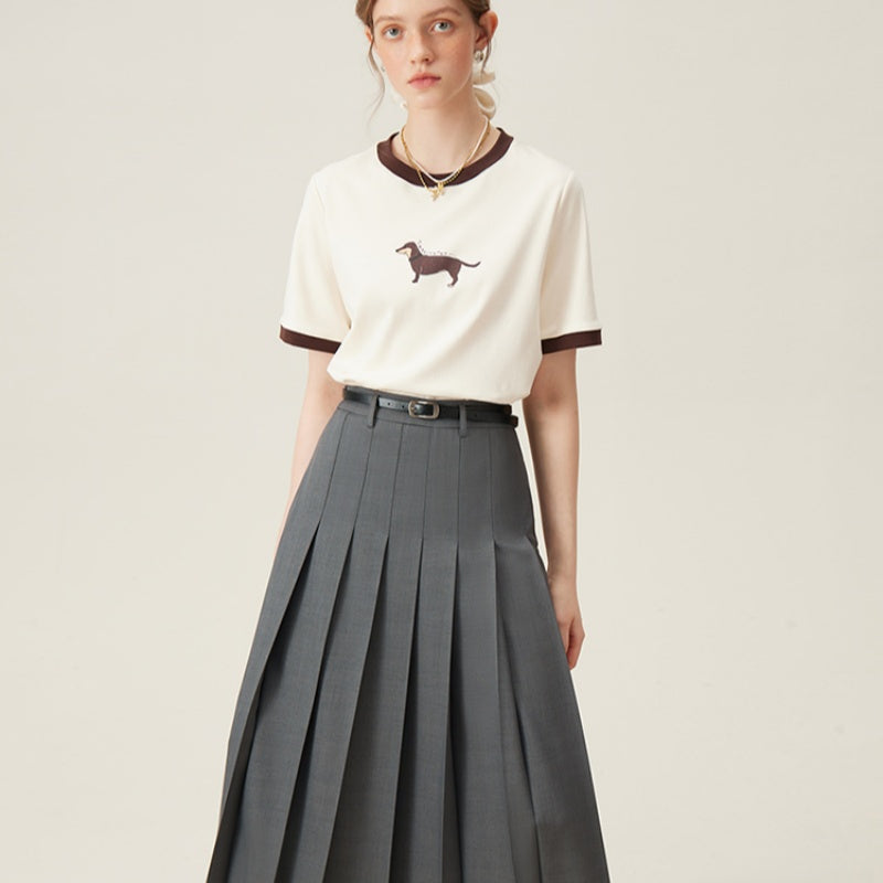 Retro Contrast Color Short-Sleeve T-Shirt