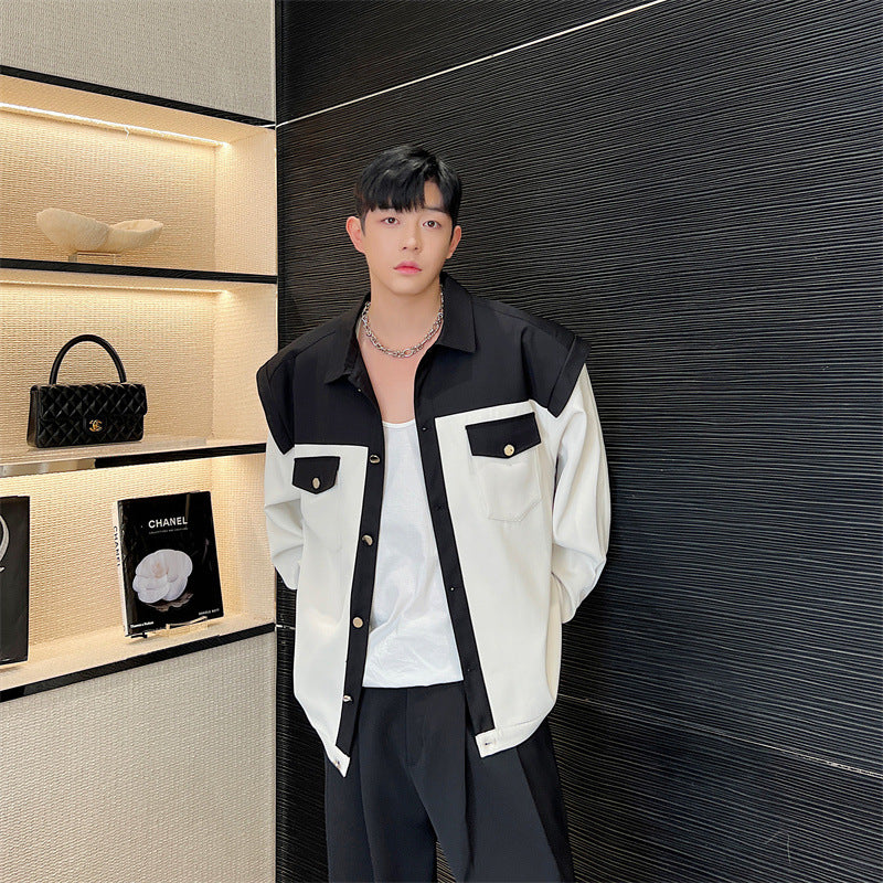 Contrast Casual Thin Sweater Coat