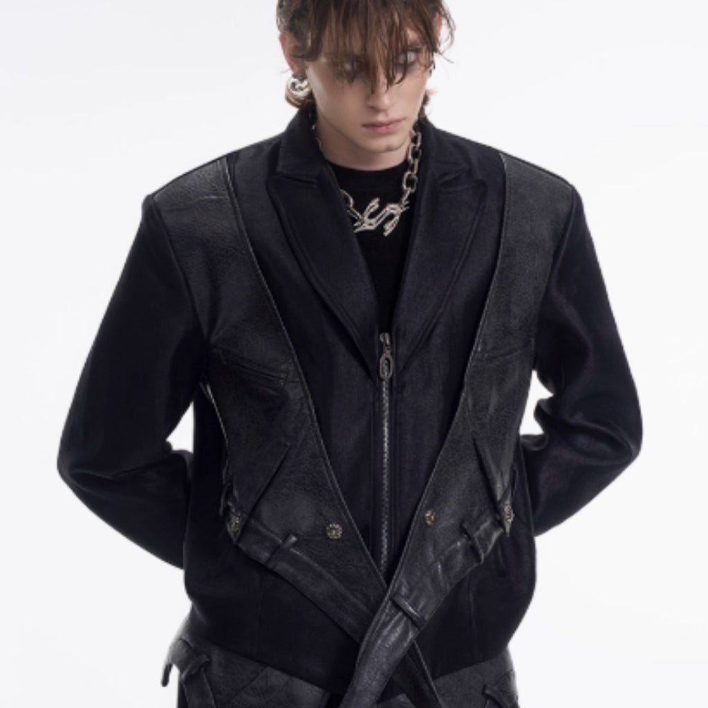Niche Fake Two Pieces Dark Style Suit Jacket Men's Spring