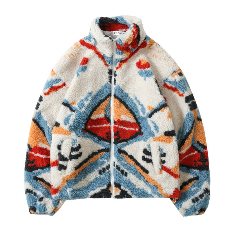 Jacket Coat Loose Stand-up Collar Zipper Couple Baseball Padded