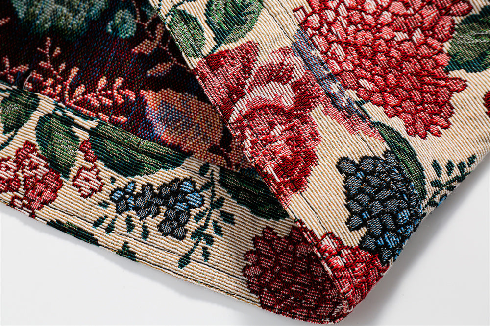 American Retro Yarn-Dyed Floral Baggy Jacket