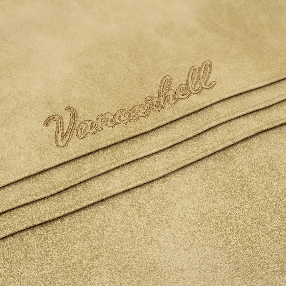 Men’s Embroidered Signature PU Leather Jacket