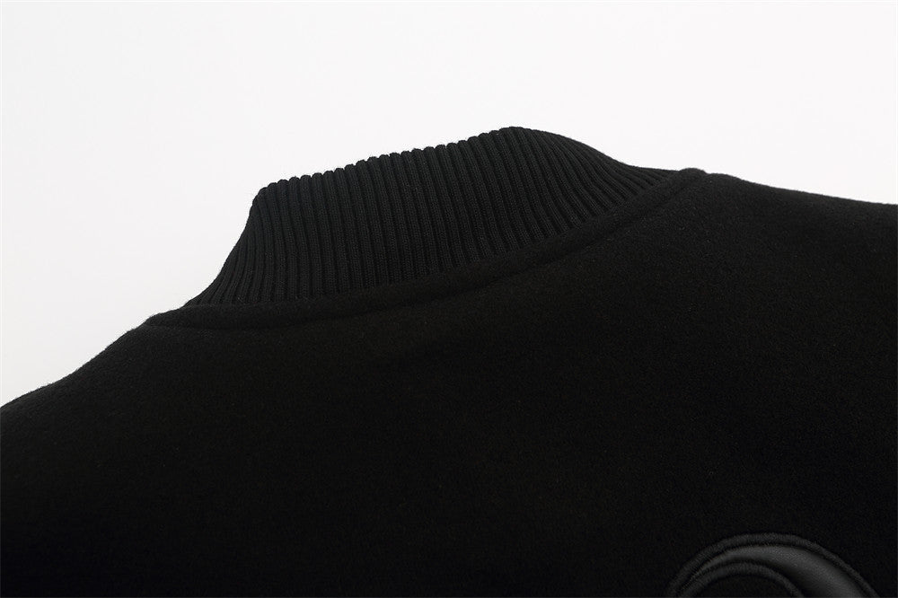 HaloGuard Embroidered Angel Varsity Bomber Jacket