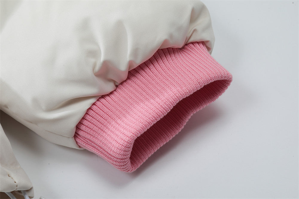 Letter Printing Stand Collar Cotton-padded Coat Men