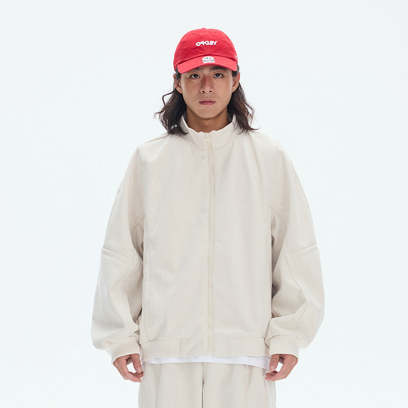 Retro Stand-Collar Sport Zip Sweater