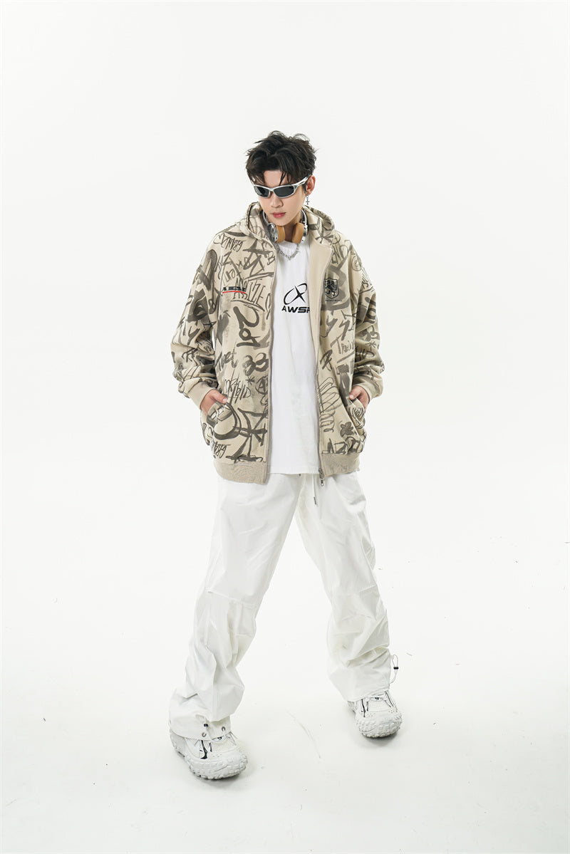 Men’s Graffiti Print Hoodie – Urban Street Edition