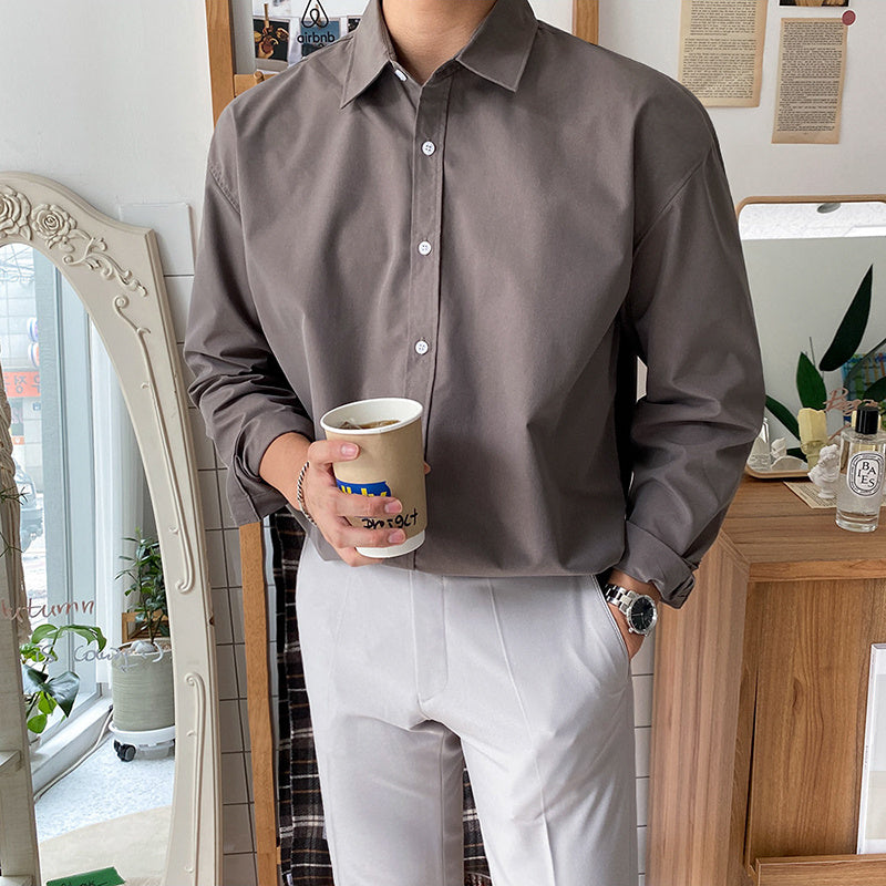 Men's Loose-Fit Business Formal Shirt