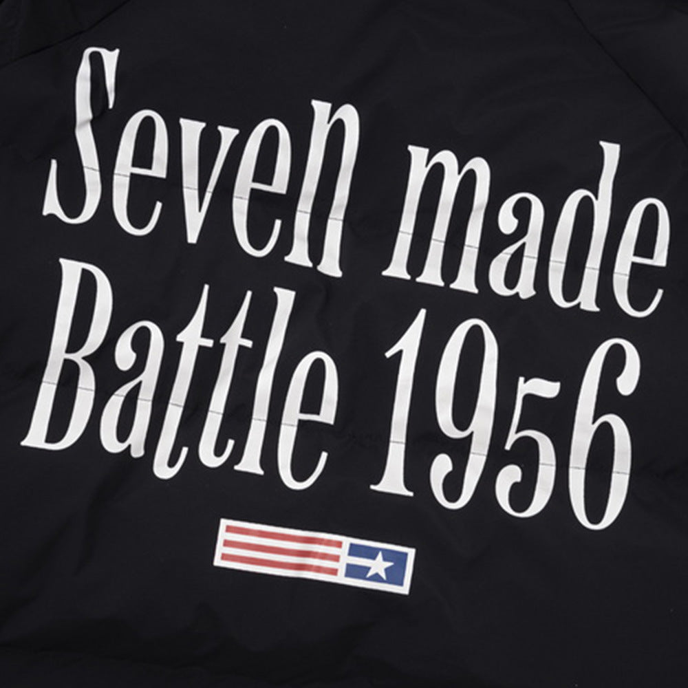 Printed Stand Collar Cotton-padded Coat Men