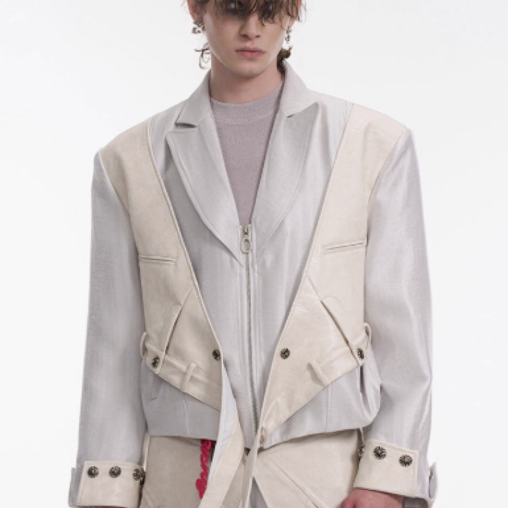 Niche Fake Two Pieces Dark Style Suit Jacket Men's Spring