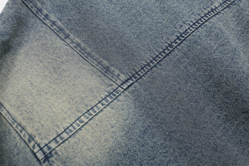 Embroidered Denim Baseball Jacket