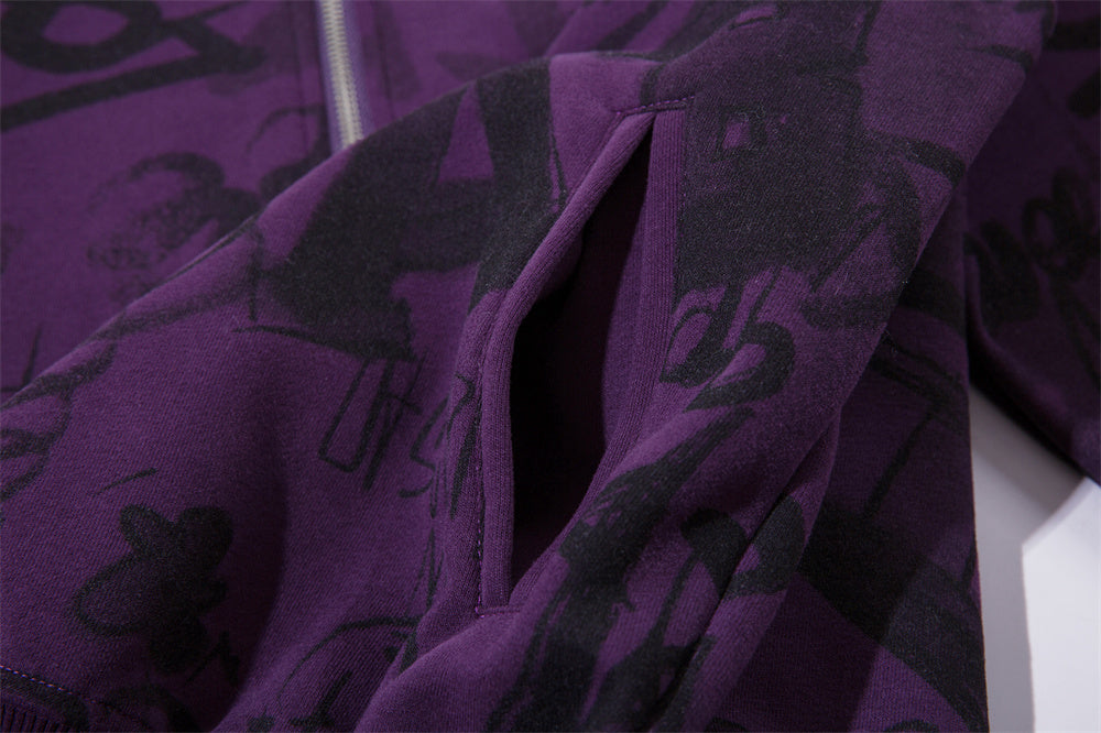 Men’s Graffiti Print Hoodie – Urban Street Edition