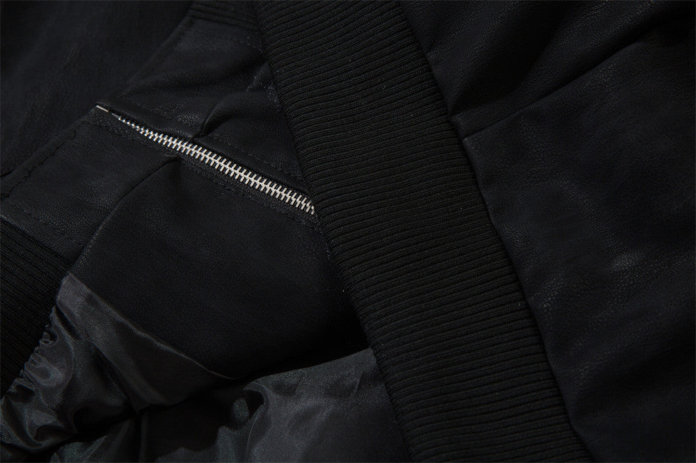 Men’s Leather Polo Collar Jacket