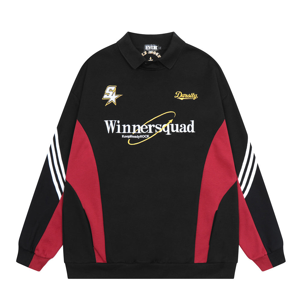 Contrast Patchwork Varsity Letter Jacket