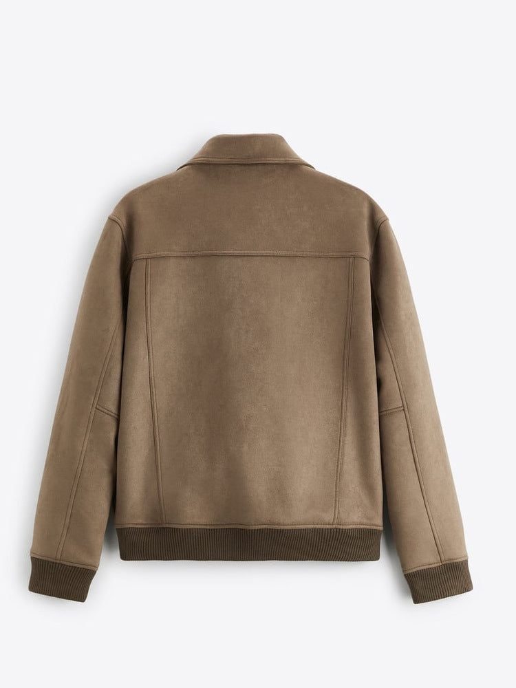 Urban Suede Velvet Commuter Coat