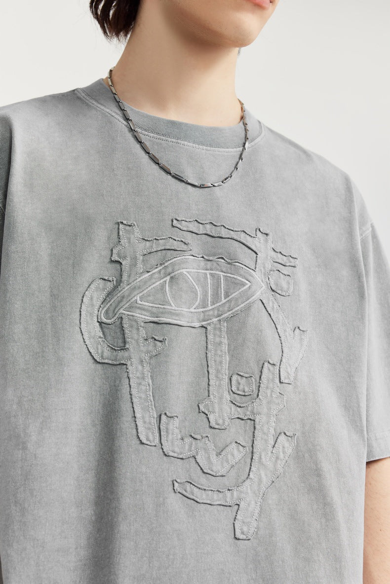 UrbanCraft Washed Patch Embroidered Oversize Tee