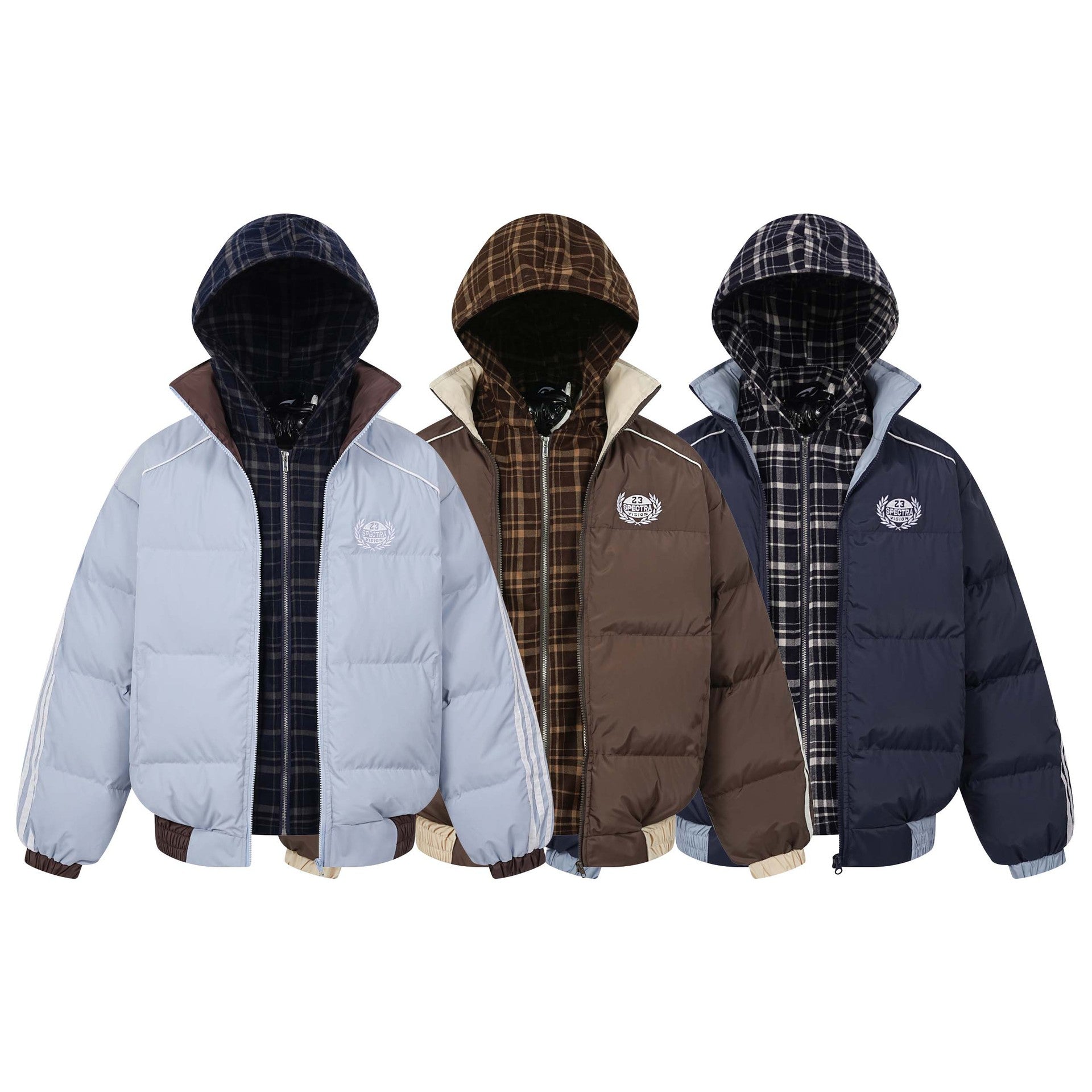 DualLayer Letter Embroidered Hooded Jacket