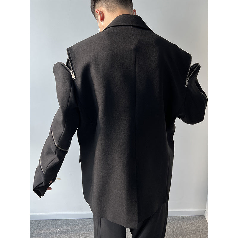 Niche Zipper Suit Jacket
