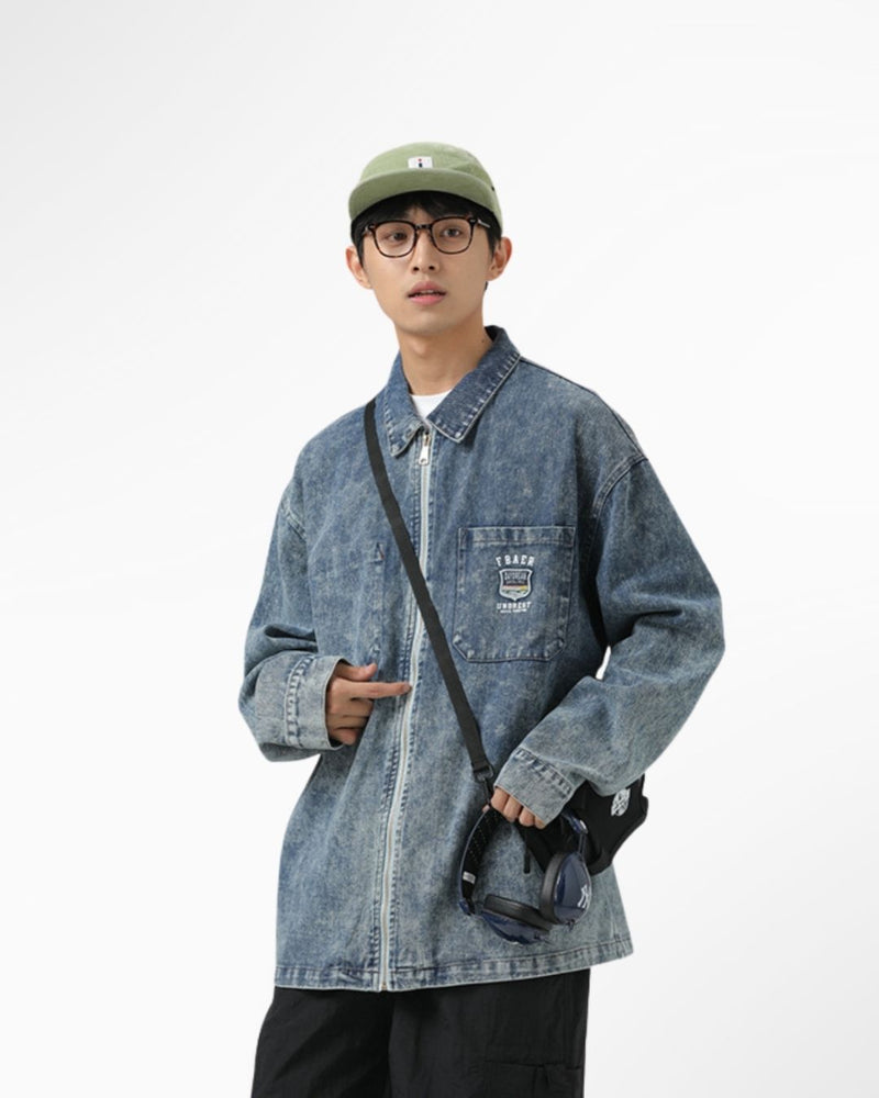 Zip-Up Couple Denim Jacket