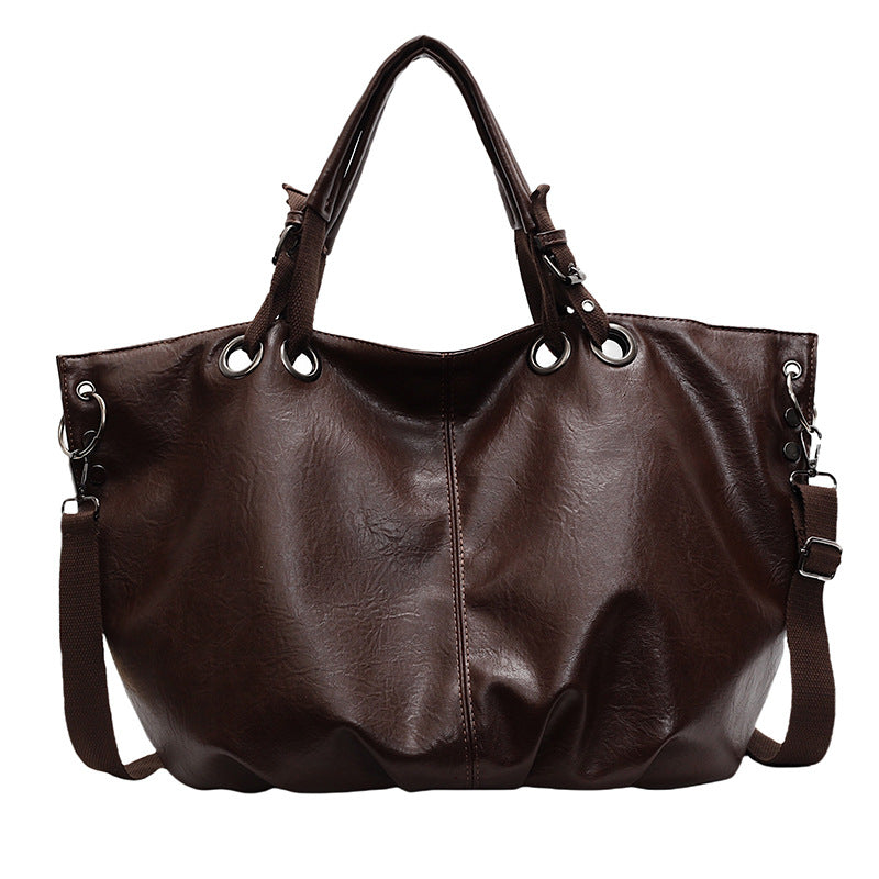 Solid Color Portable One-shoulder Tote Women's Bag