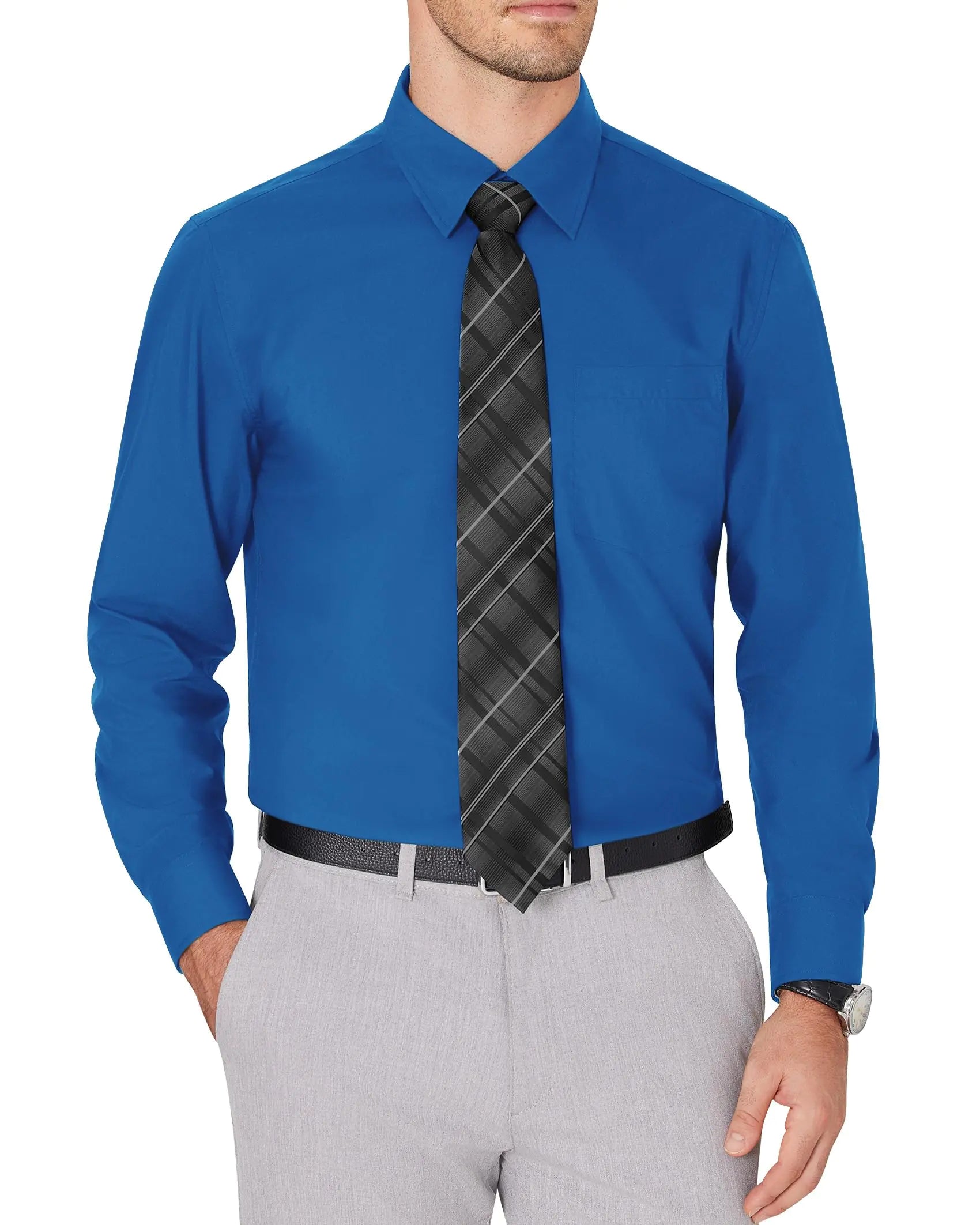 J.VER Cobalt Blue Formal Dress Shirt”