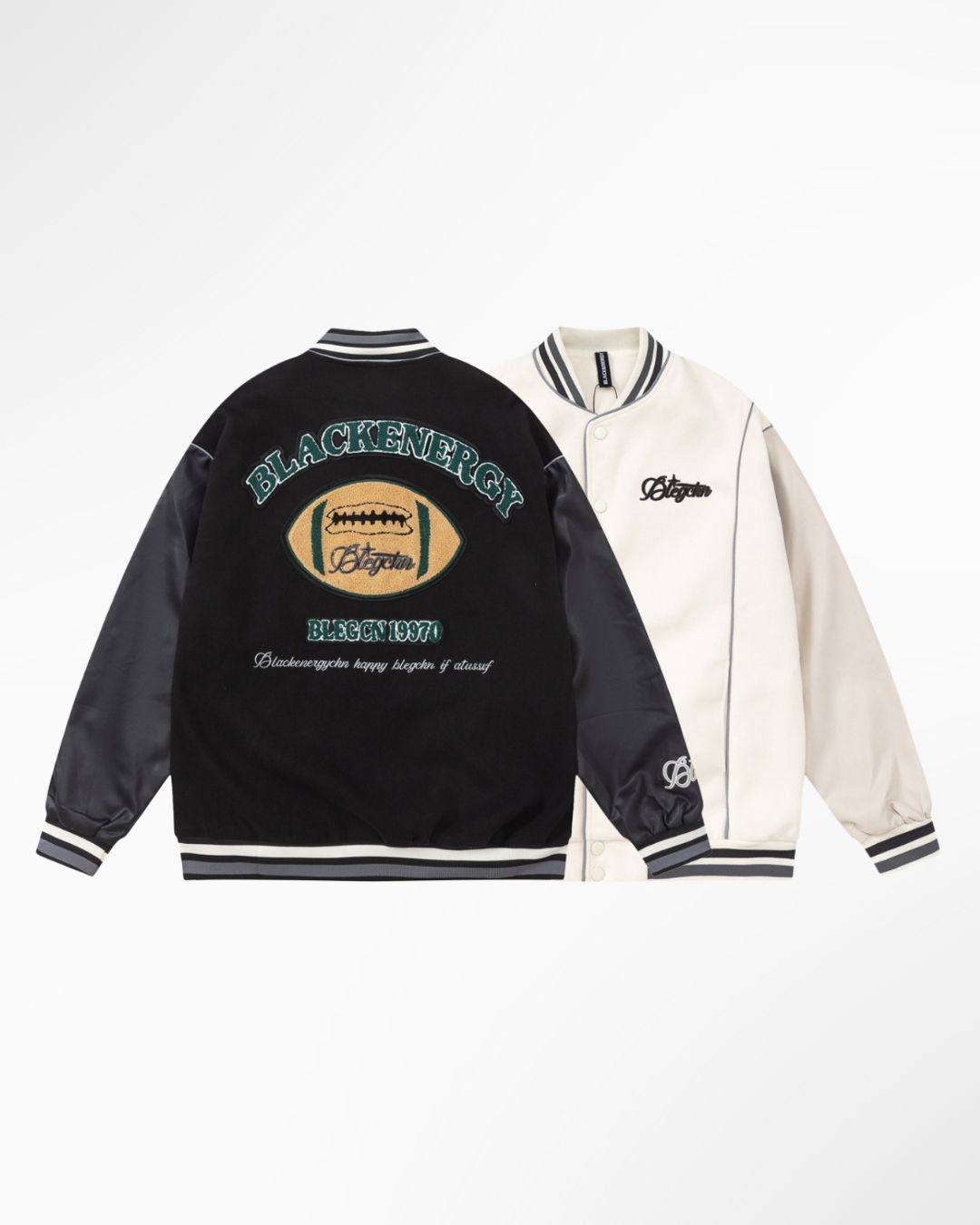 RugbyCraft Embroidered Leather Jacket