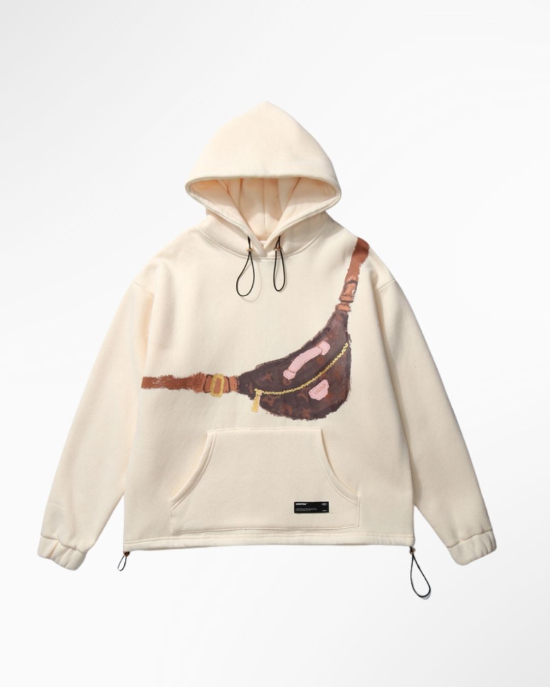 Hand-Painted Oil Painting Hooded Plus Velvet Sweater