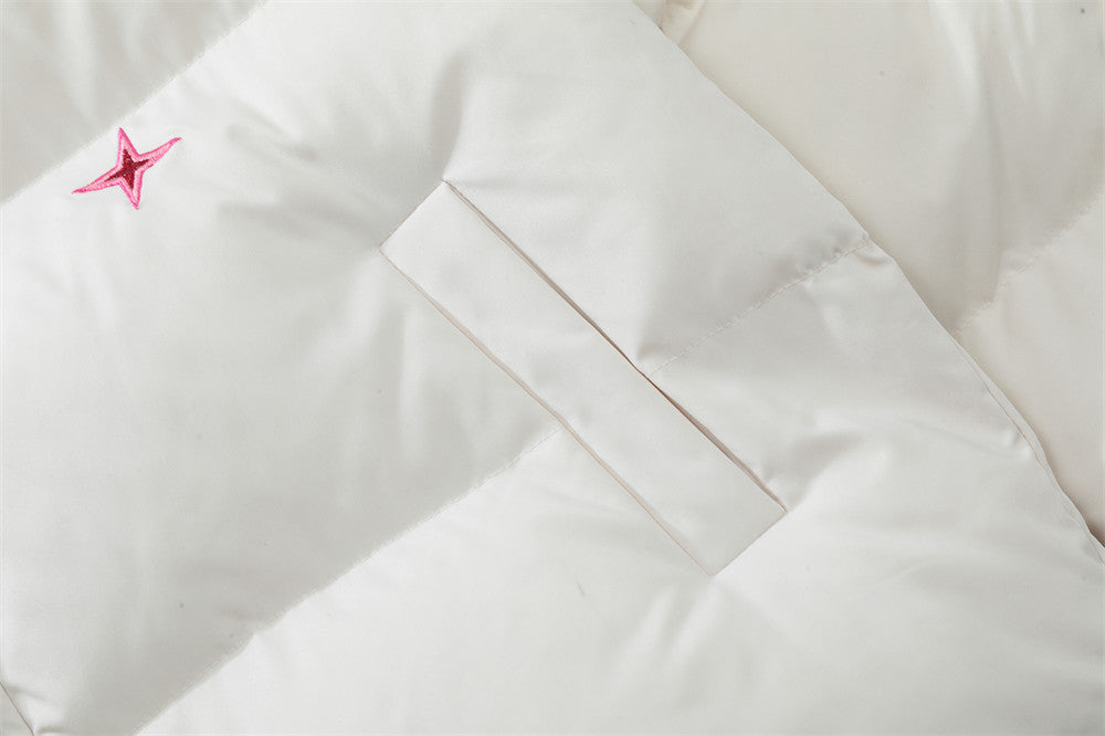 Letter Printing Stand Collar Cotton-padded Coat Men