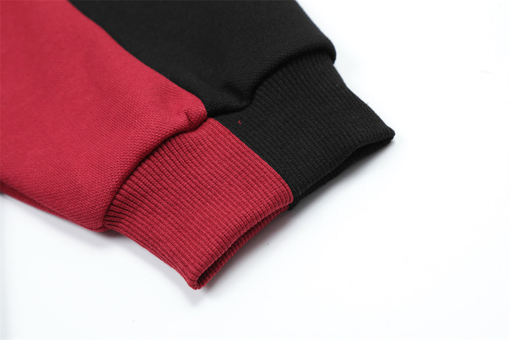 Contrast Patchwork Varsity Letter Jacket