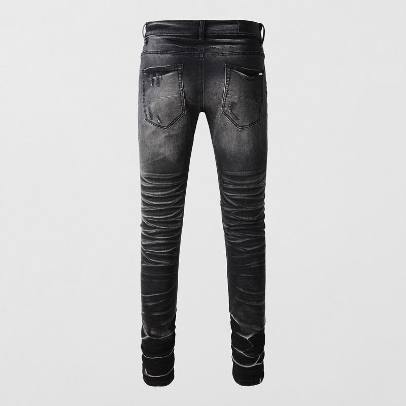 Leisure Washed & Distressed Button Jeans