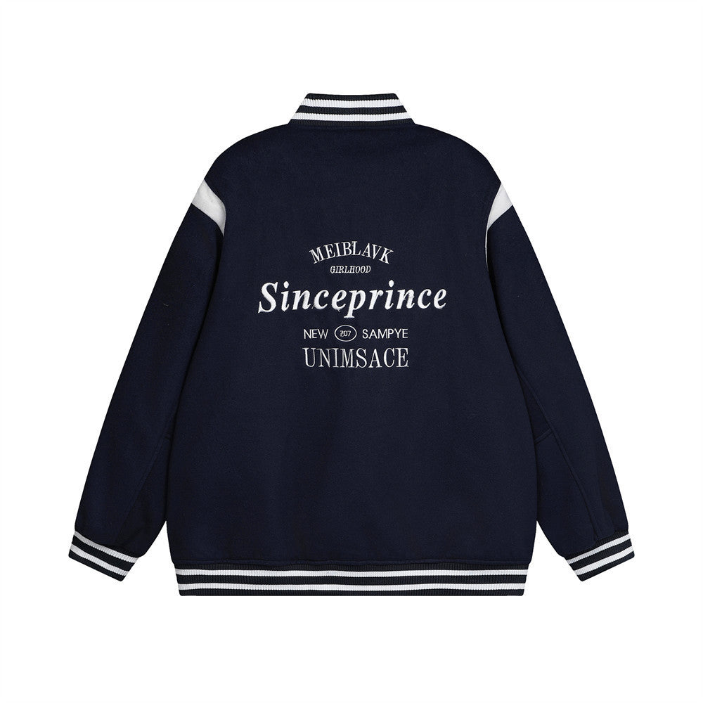 The VarsityEdge Embroidered Baseball Jacket American High Street Edition