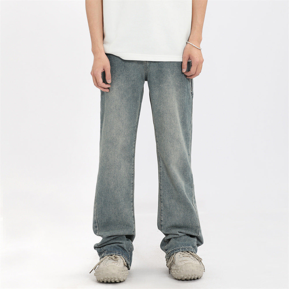 zipper detail pants men