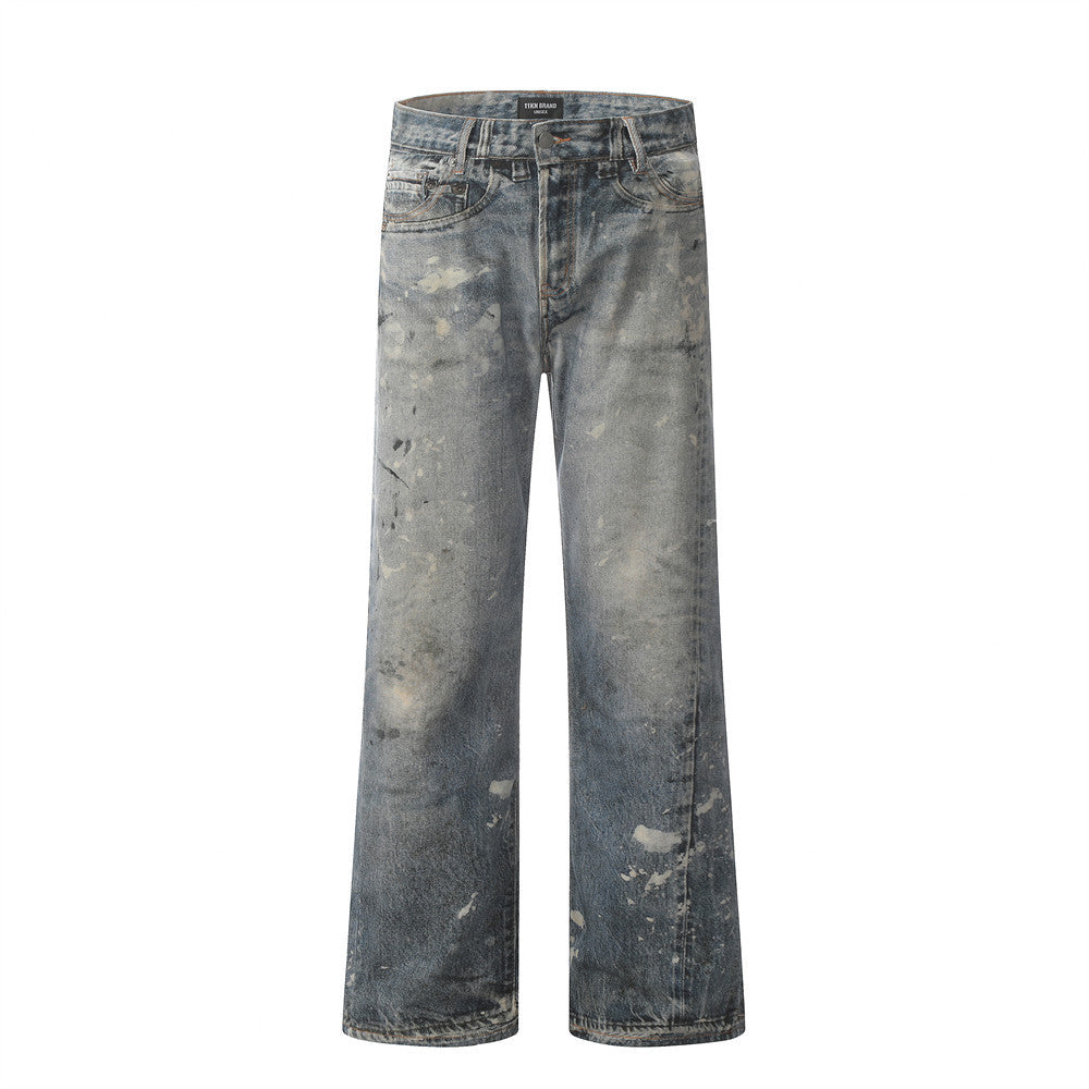 InkFlux Artistic Splash-Paint Men’s Denim Jeans