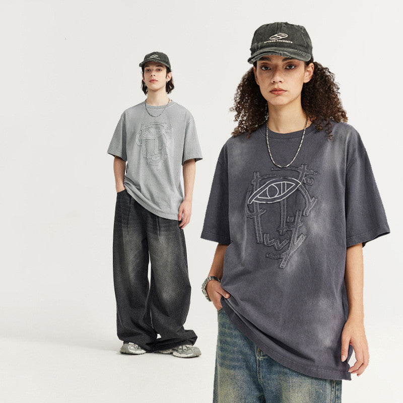 UrbanCraft Washed Patch Embroidered Oversize Tee