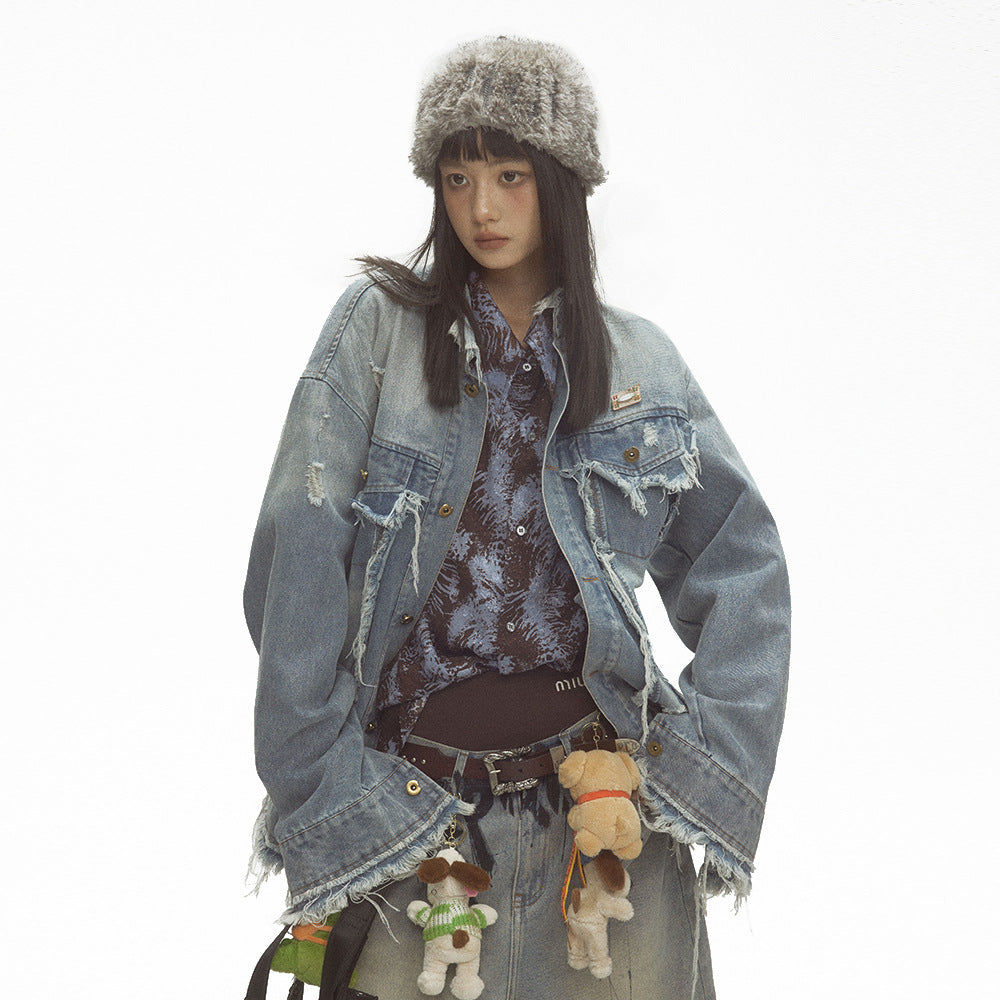 Old Wash Cat Beard Denim Jacket