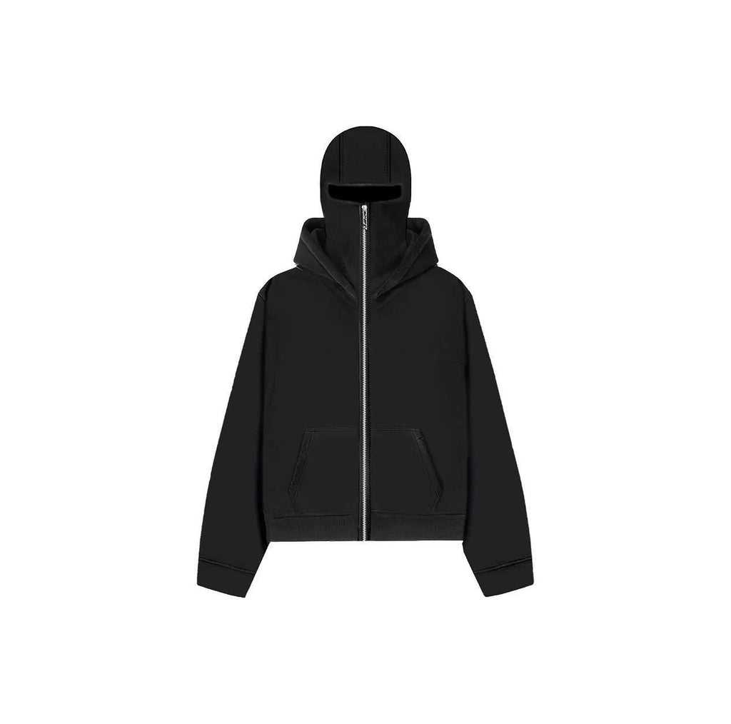 American Street Style Double Hood Round Neck Cardigan