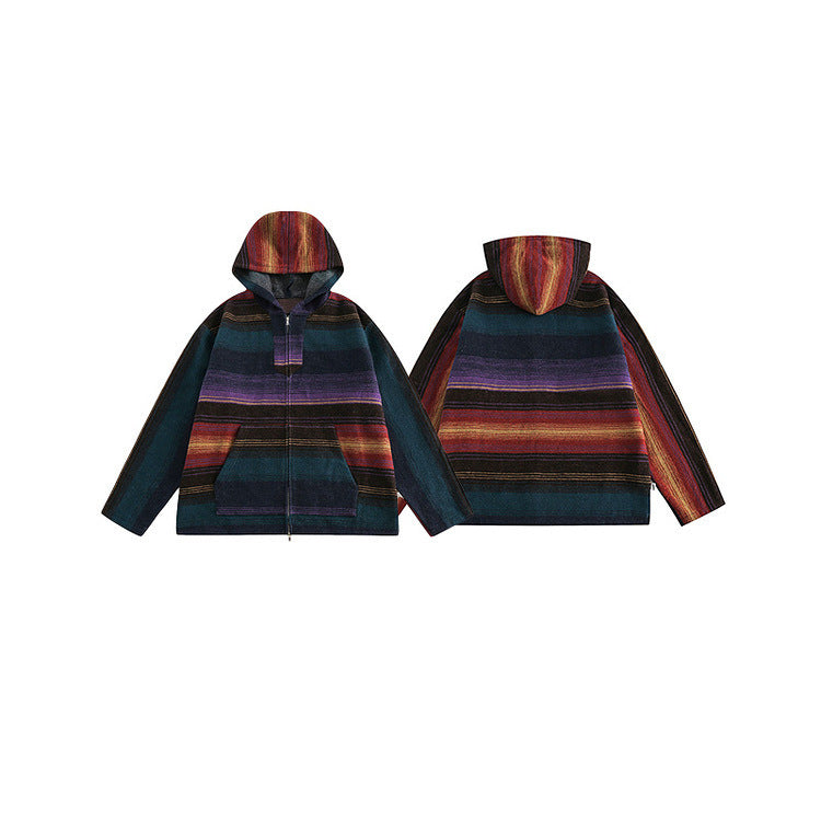 Vintage Stripe Hoodie Jacket