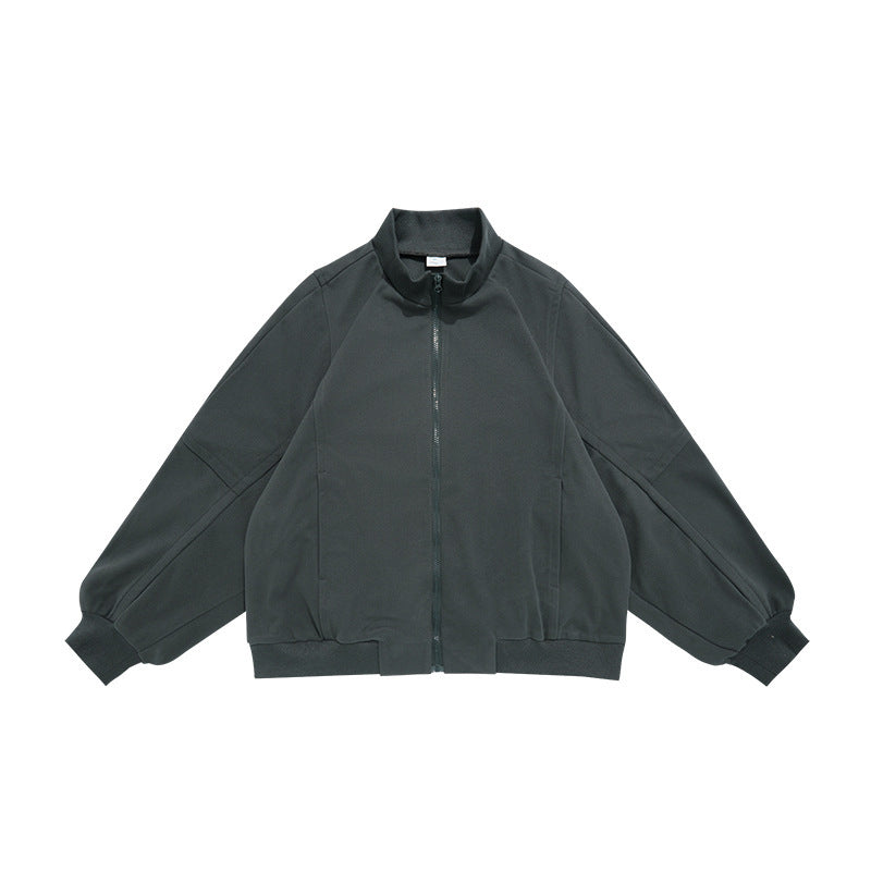 Retro Stand-Collar Sport Zip Sweater