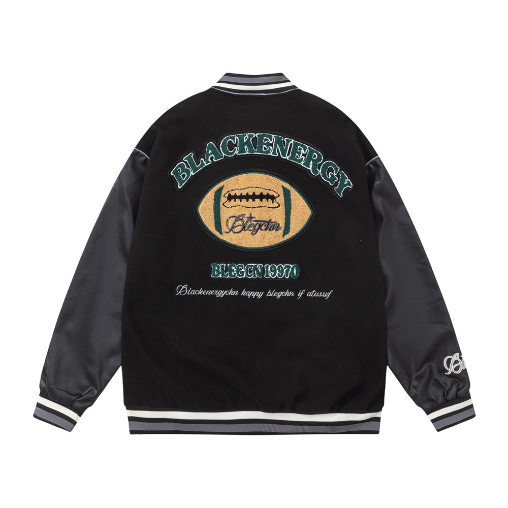 RugbyCraft Embroidered Leather Jacket