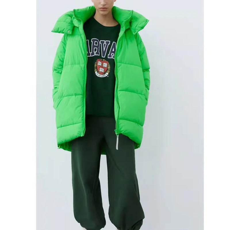 European And American Style Street Loose Hooded Simple Padded Jacket