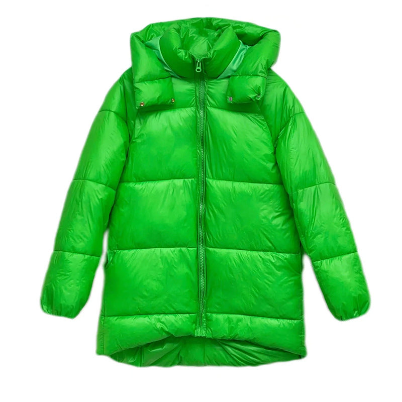 European And American Style Street Loose Hooded Simple Padded Jacket